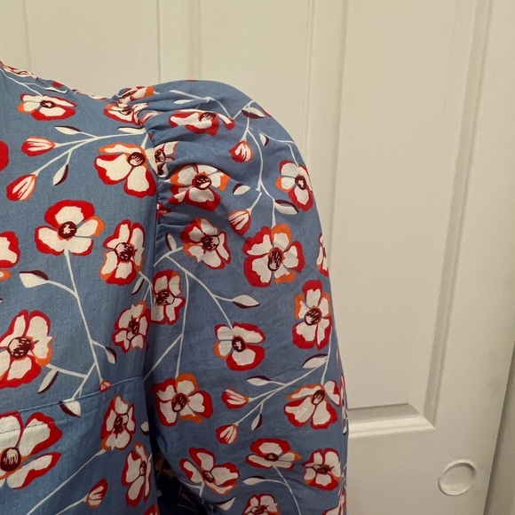 HUGO BOSS Debest Floral Maxi Dress in Blue/Red Ditsy Open Miscellaneous NWT sz12 - Picture 8 of 10